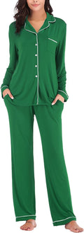 Aamikast Women's Pajama Sets Long Sleeve Button Down (Style 3QW4)