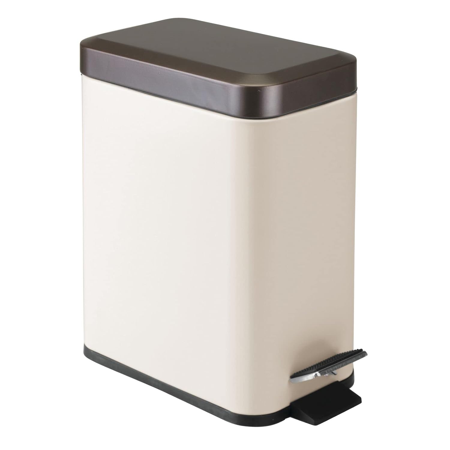 mDesign Small Modern 1.3 Gallon Rectangle Metal Trash Can