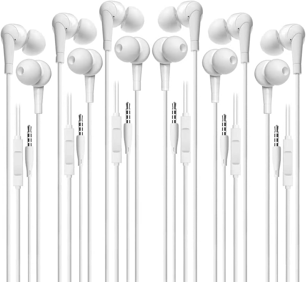 6-Pack Wired Earbuds: Heavy Bass & HD Sound!