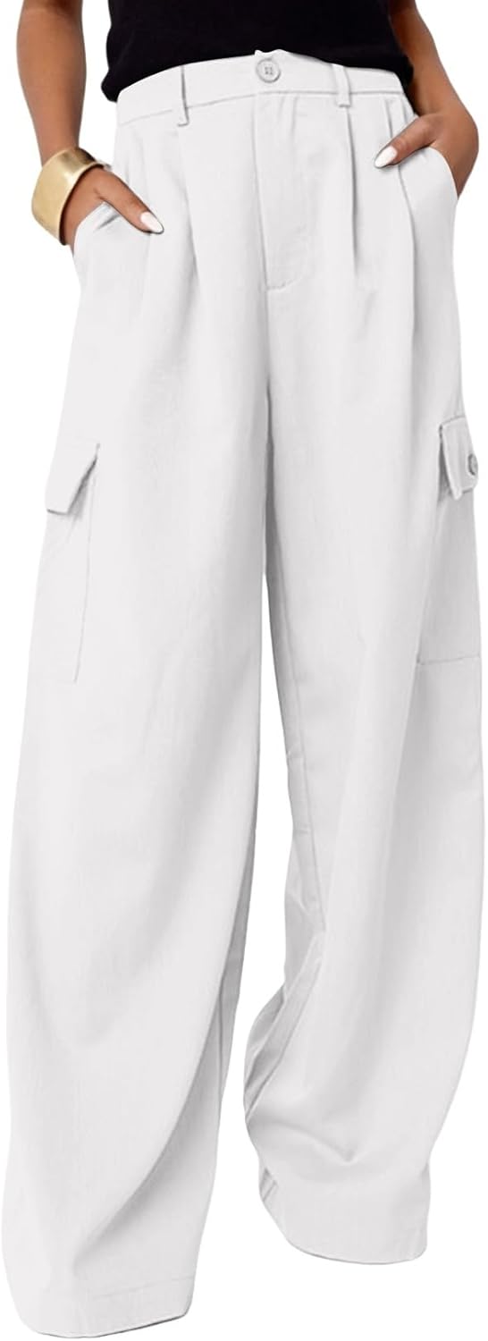 Dokotoo Womens High Waisted Wide Leg Cargo Pants for Style