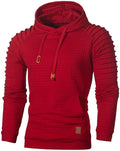Warm Waffle Knit Hoodie with Plaid Design