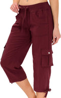 MoFiz Womens Capris with Pockets Loose Fit Casual Capri Pants Dry