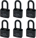 Outdoor Waterproof Padlocks 6 Pack - Heavy Duty Laminated Steel Locks
