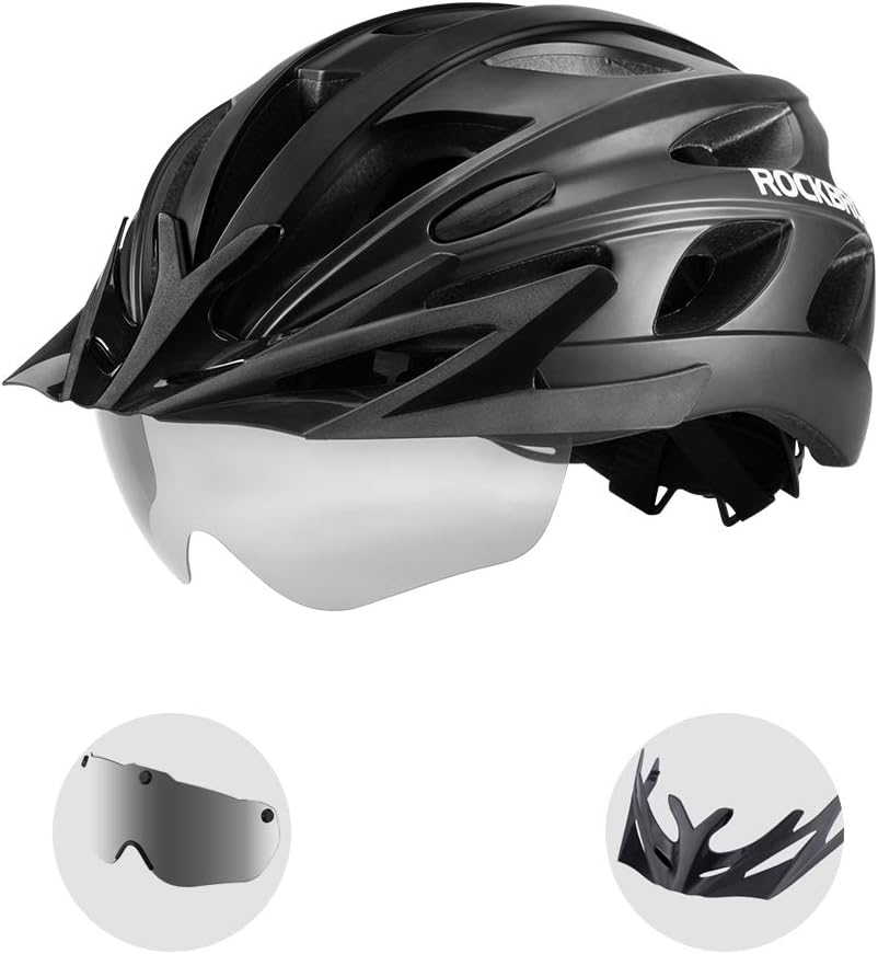 ROCKBROS Bike Helmet with Magnetic Goggles for Safe Cycling