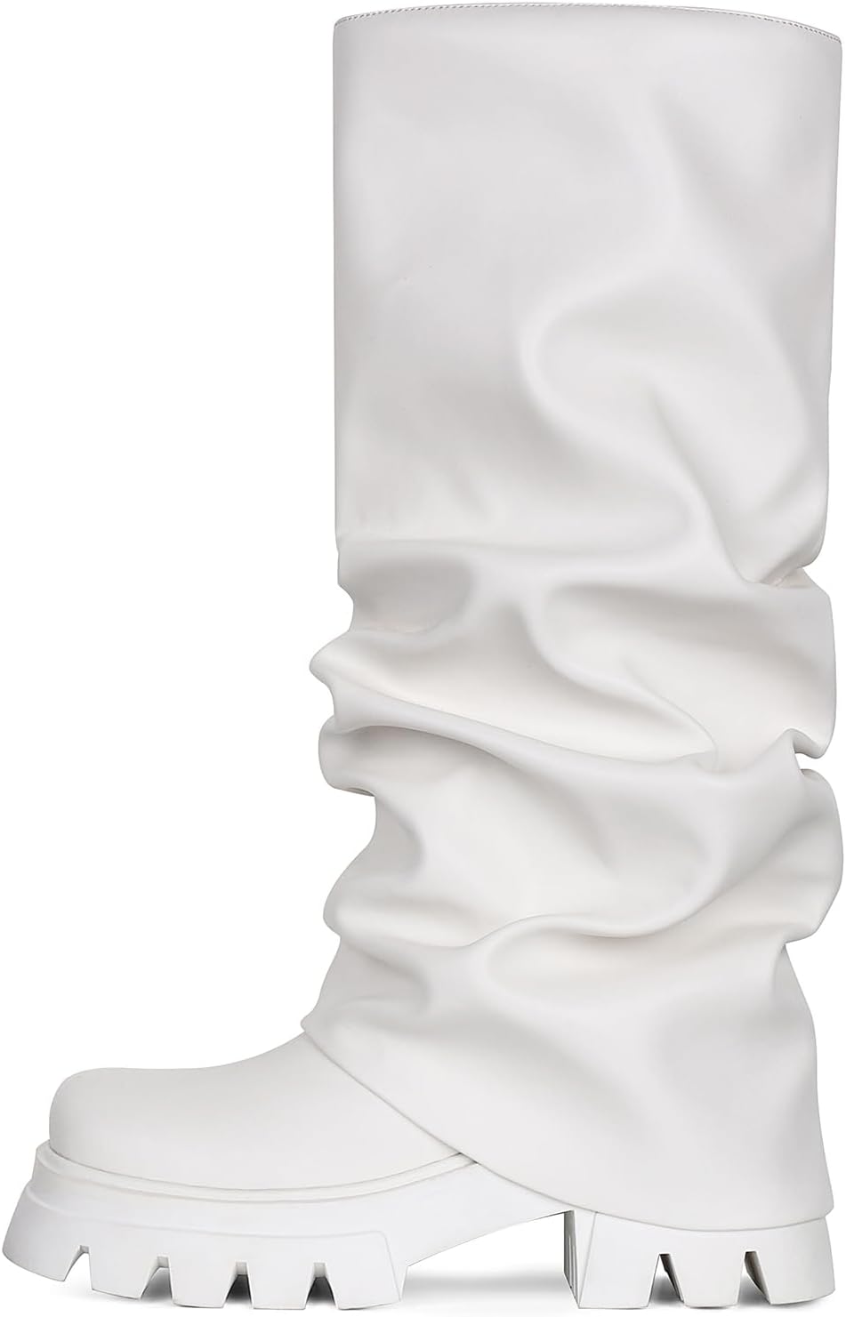 VOMIRA Women's Fold Over Slouchy Platform Boots for Style