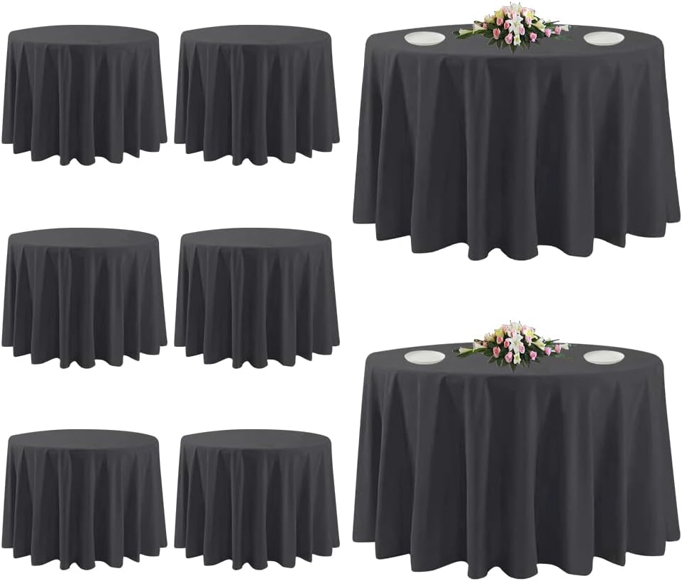 120 Inch Black Round Tablecloths for Elegant Dining Events
