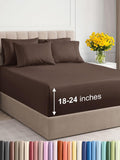 Extra Deep Cal King Sheet Set Brown - 6 Piece Cooling Luxury
