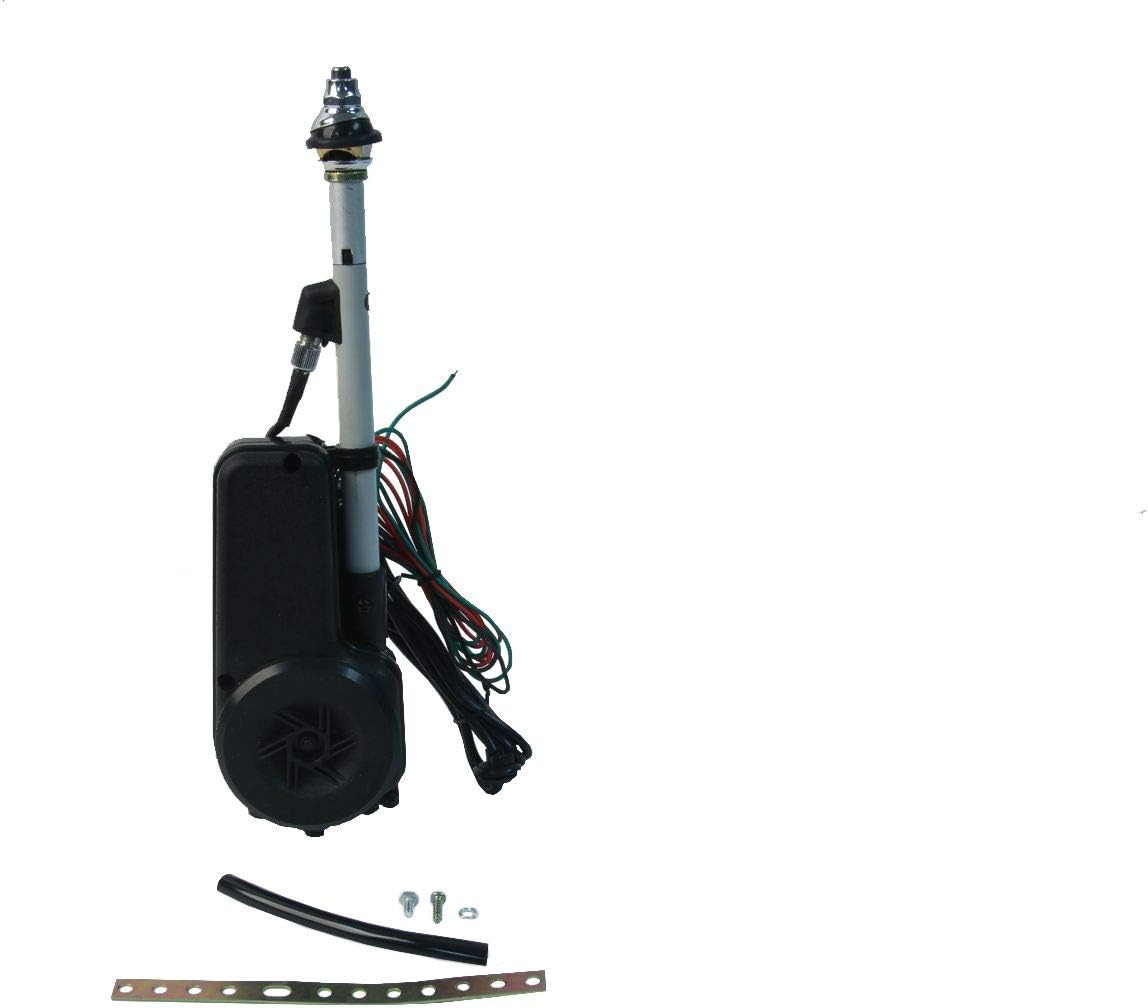 Universal Power Antenna Kit with Chrome Mast for Vehicles