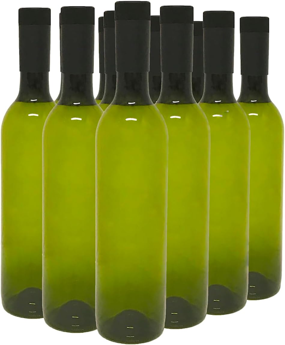 Plastic Wine Bottles Pack of 48, 750ml Green with Screw Caps