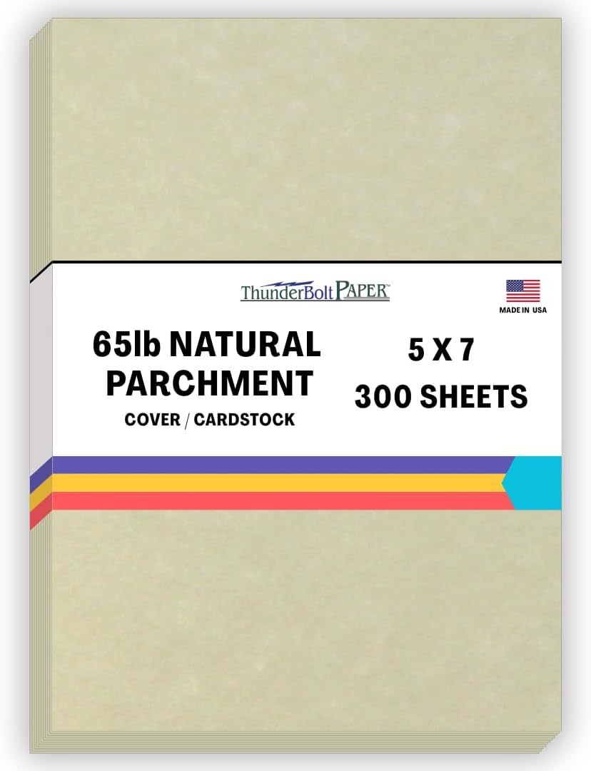 300 Natural Parchment 5 X 7 Inches Cardstock for Crafts & Prints
