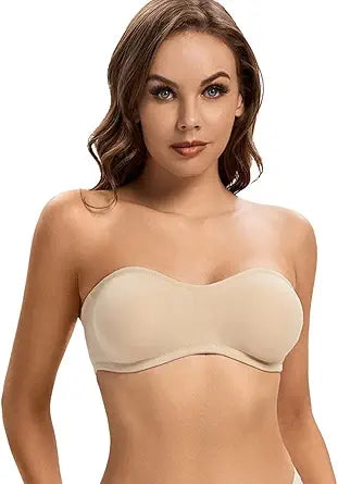 ANGOOL Strapless Bra for Women - Comfort Non-Slip Silicone Design