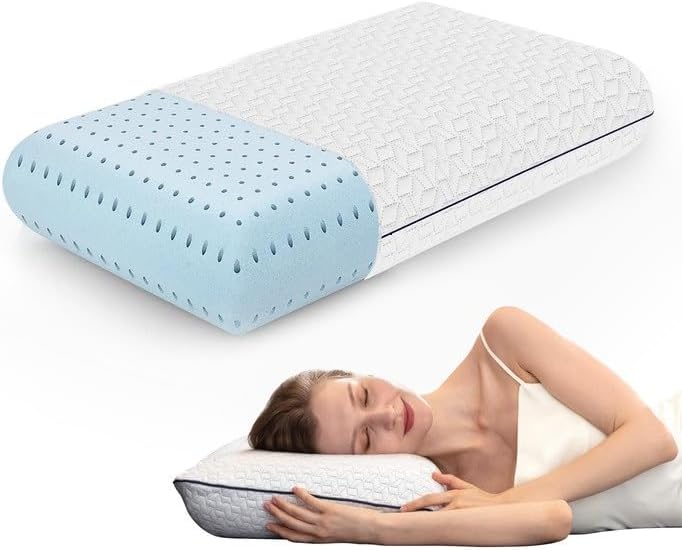 Cooling Gel Memory Foam Pillow for Back, Stomach & Side Sleepers