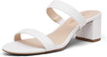 DREAM PAIRS Women's Two Strap Open Toe Low Block Heels - Chic Comfort