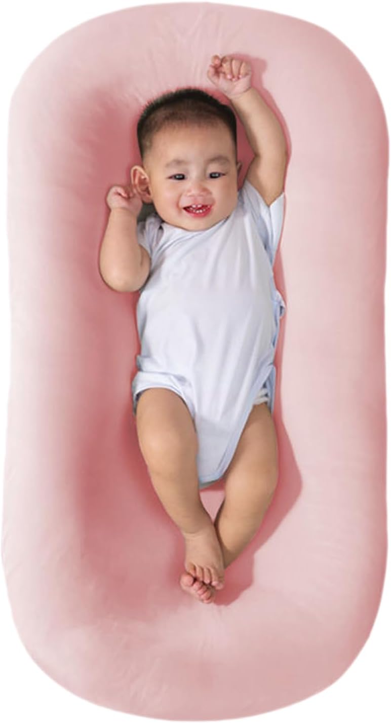 Baby Lounger for Newborn, Soft Breathable Infant Lounger Pink