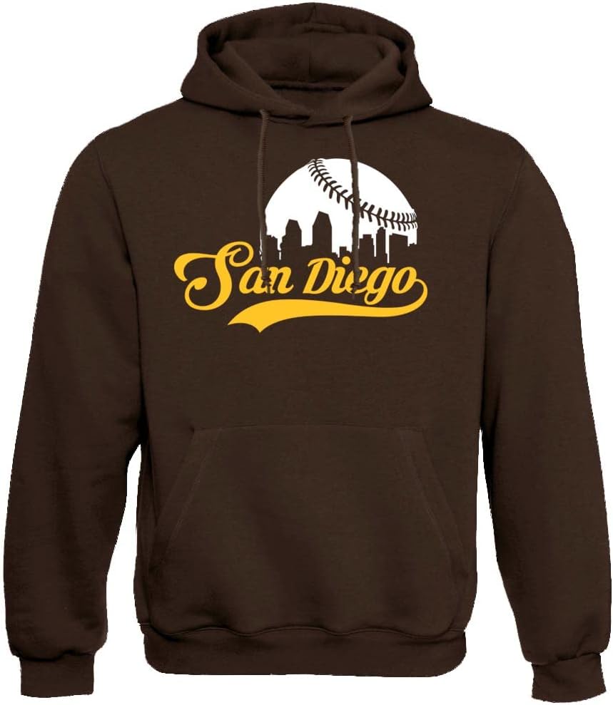 Xtreme Apparel Cityscape Skyline Men's Hoodie for Baseball Fans