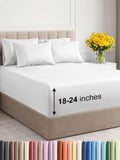 Extra Deep Full Sheet Set White - 6-Piece Cooling Microfiber
