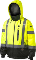 Hi Vis Waterproof Heated Safety Bomber Jacket - Class 3 Winter Gear