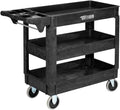 TUFFIOM Plastic Service Utility Cart - Heavy Duty 550lb Capacity