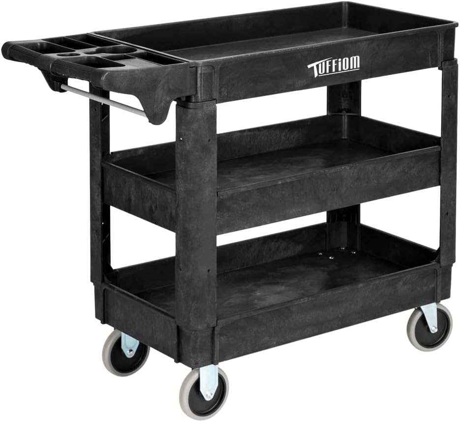 TUFFIOM Plastic Service Utility Cart with 550lbs Capacity