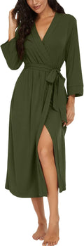 Women Kimono Robes Long Knit Bathrobe Lightweight Rayon Blend - Soft
