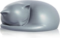 Cat Urn for Ashes - Sleeping Resin Cat Memorial Urn (Gray)