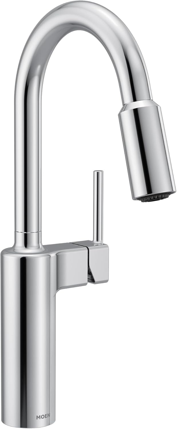Moen Inara Chrome Pulldown Kitchen Faucet with Power Boost Feature