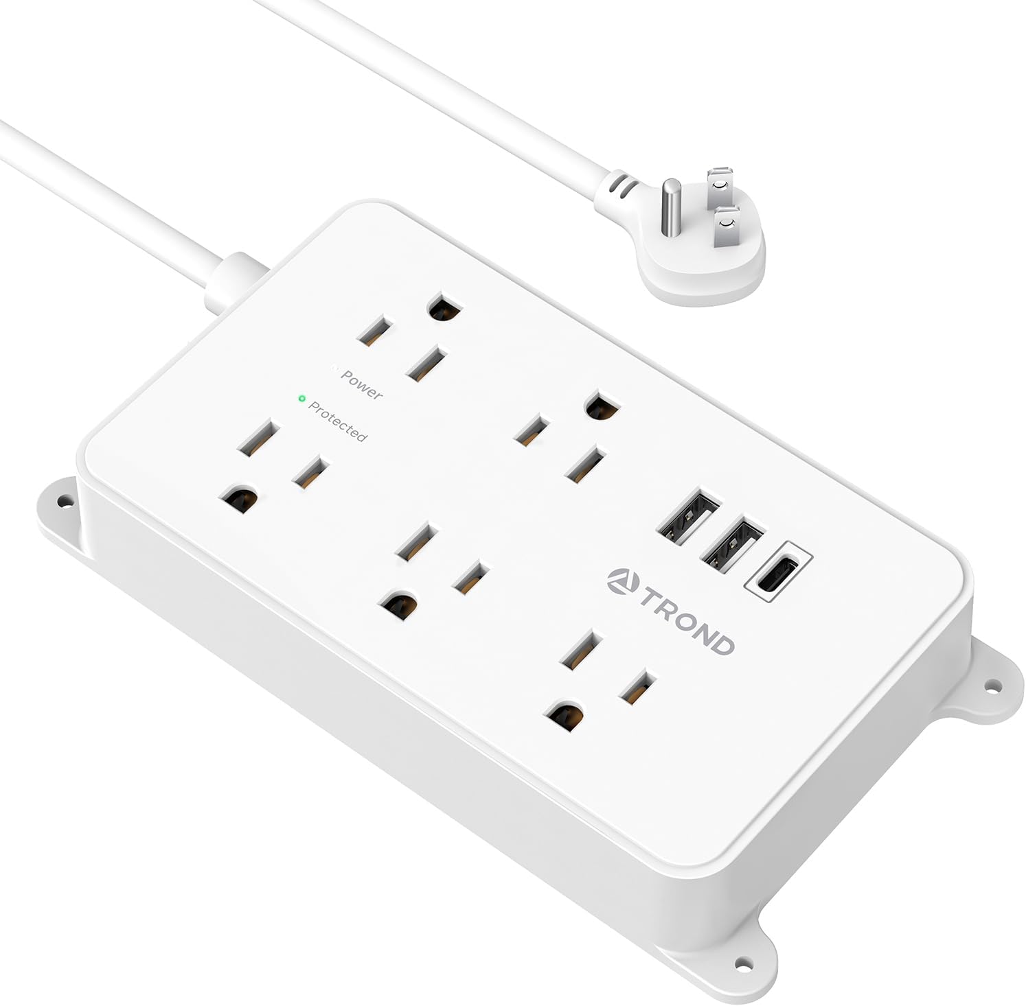 TROND Surge Protector Power Strip: 5 Outlets, 3 USB Ports