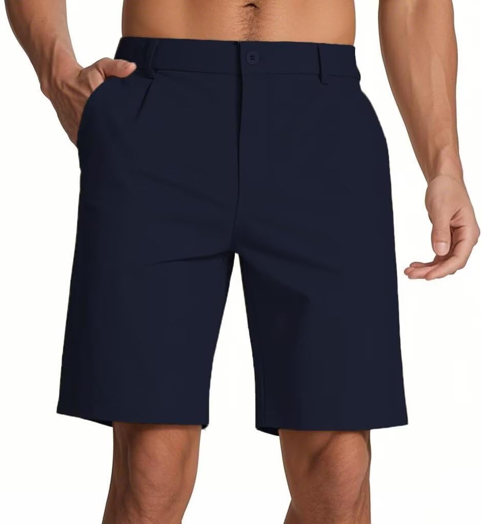 Men's Classic Fit Golf Shorts with 4 Pockets for Comfort