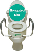 Elevated Toilet Seat Riser for Elongated Toilet - Padded Support