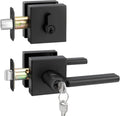 Exterior Door Lock Set with Deadbolt and Matte Black Handle - Secure