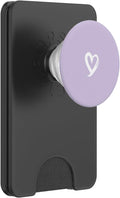 White Minimalist Heart Light Pastel Purple PopSockets PopWallet