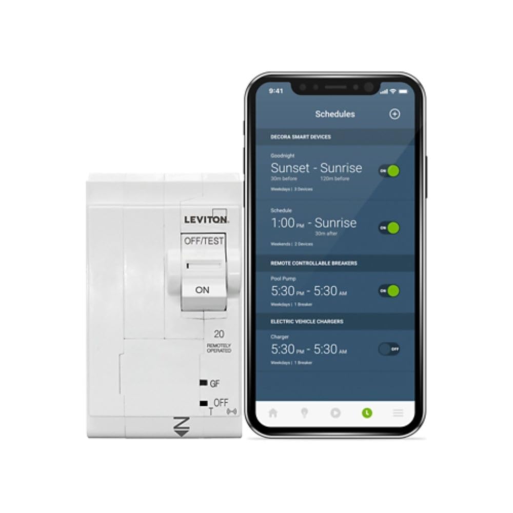 Leviton 2nd Gen Smart Circuit Breaker with Remote Control Features