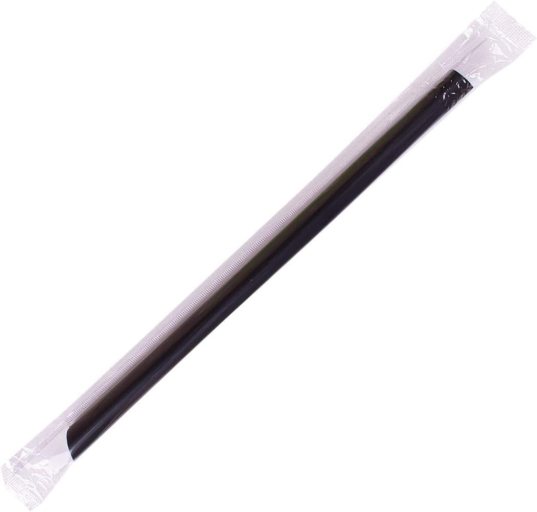 Karat 9 Inch Boba Straws - Individually Wrapped Black Straws