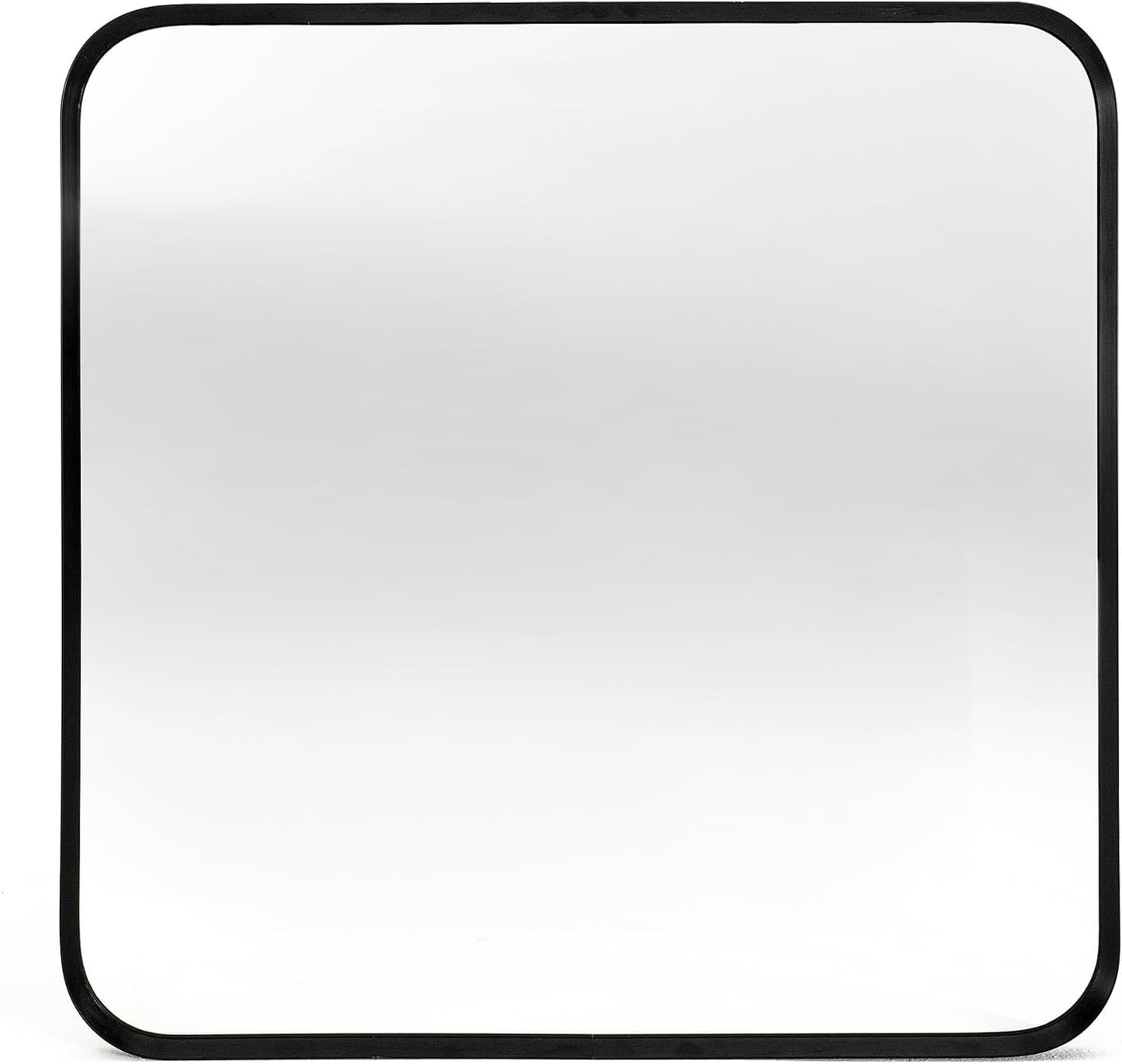 Wall Mount Mirror for Bathroom, Brushed Black Metal Frame