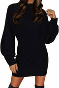 EXLURA Women's Ribbed Mock Neck Bodycon Dress for Stylish Elegance