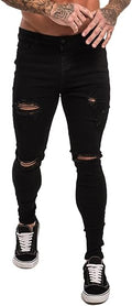 GINGTTO Skinny Jeans for Men Stretch Slim Fit Ripped Distressed