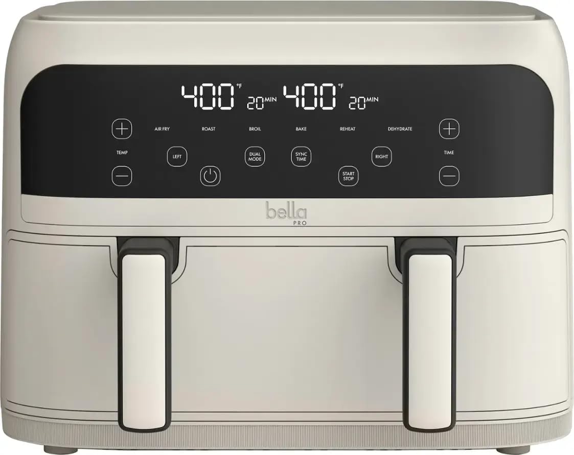 Family-Sized Dual Basket Air Fryer - Oil-Free, 6 Functions