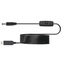 USB-A to DC 12V Power Cord with Inline Switch - Baby Car Camera Cable