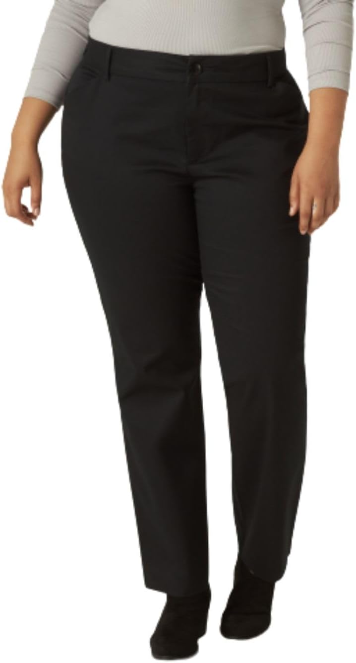 Lee Womens Plus Size Wrinkle Free Relaxed Fit Pants for Comfort
