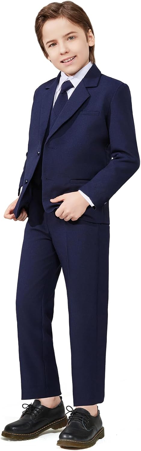 Luca Gabriel Toddler Boys' 5 Piece Classic Fit Formal Suit Set