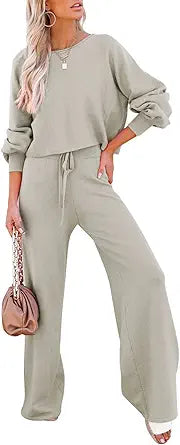 Pink Queen Women's 2 Piece Outfit Sweater Set for All Seasons