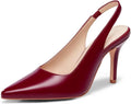 Womens Pointed Toe Slingback Stiletto Pumps - Faux Suede Look