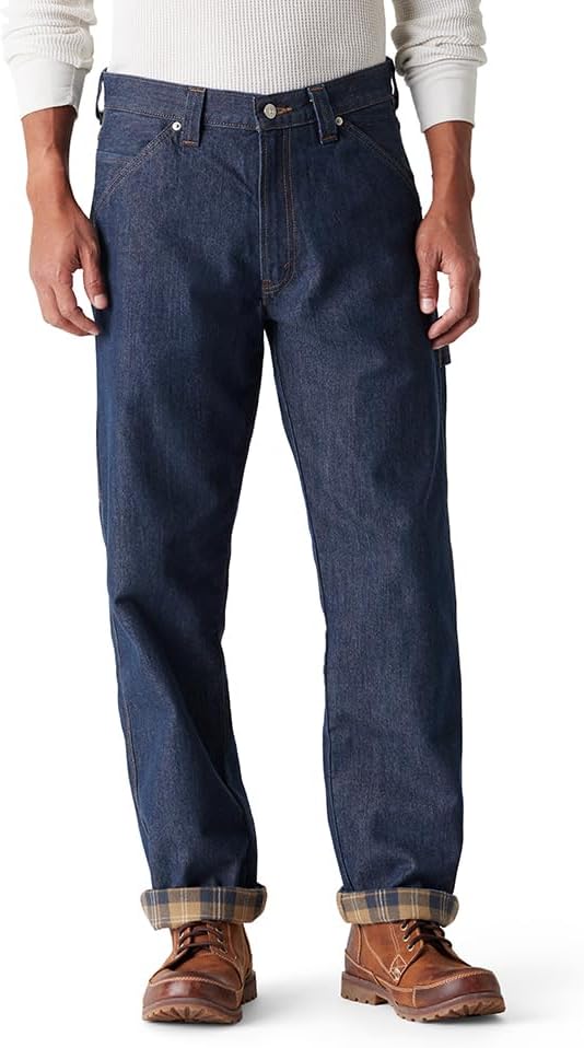 Signature Mens Carpenter Jeans with Flannel Lining for Durability