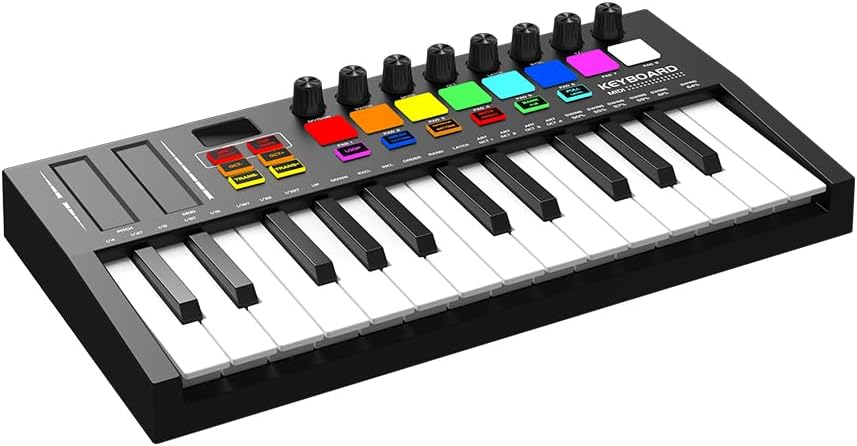 Portable MIDI Keyboard with Intelligent Percussion Pad - MQEBEOUYS
