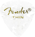 Fender Premium Celluloid 351 Shape Picks, White Moto, Thin - 144 Pack