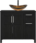 36 in Black Bathroom Vanity with Sink - Traditional Vessel Sink