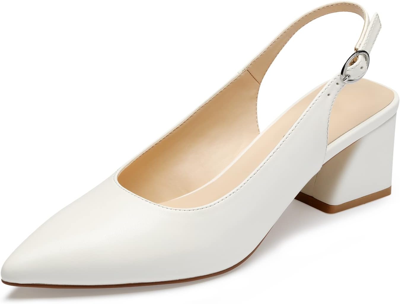 GENSHUO Women's Slingback Closed Toe Block Heels for Every Occasion