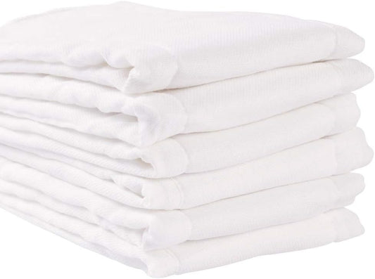 Premium 6 Ply Cotton Cloth Diapers by Fasoar - Baby to Toddler, Washable & Eco-Friendly (6 Pack)