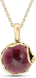 14K Gold Plated Gemstone Necklace for Women - Timeless Birthstone