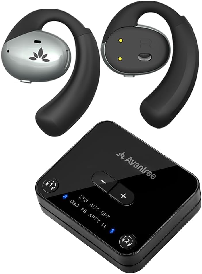 Avantree Audikast 3 - Seamless TV Sound w/ Pebble Earbuds
